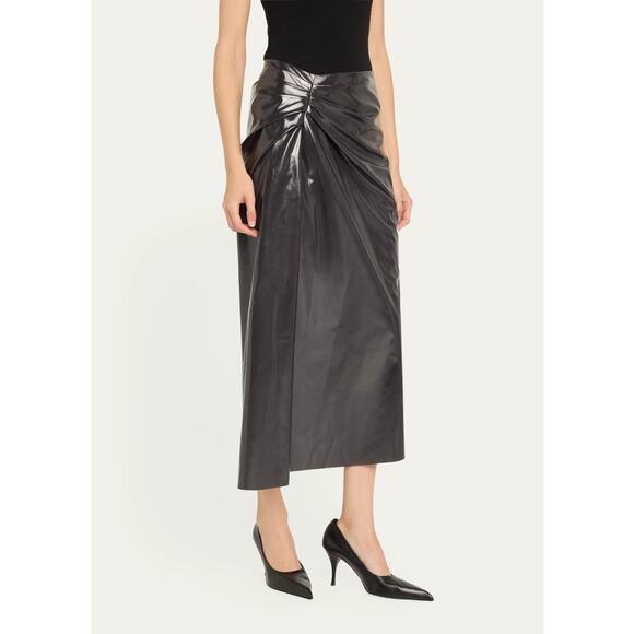 NEW NWT A.L.C. Tessa Vegan Midi Skirt Smoke Size 0 - Picture 1 of 5